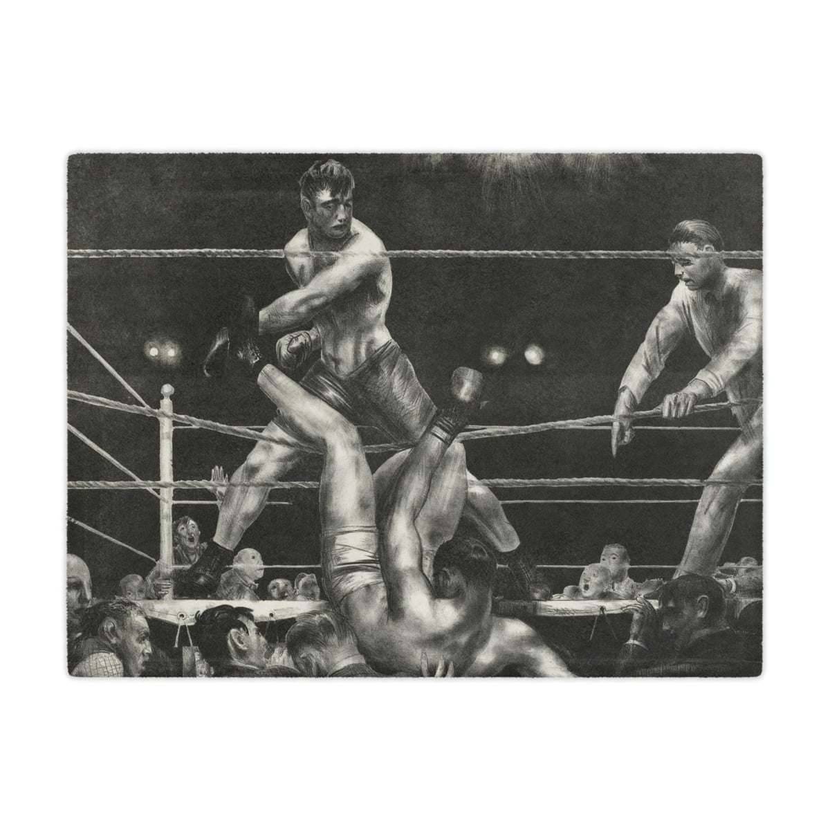 Boxing Legends Inspired Blanket with George Bellows Art