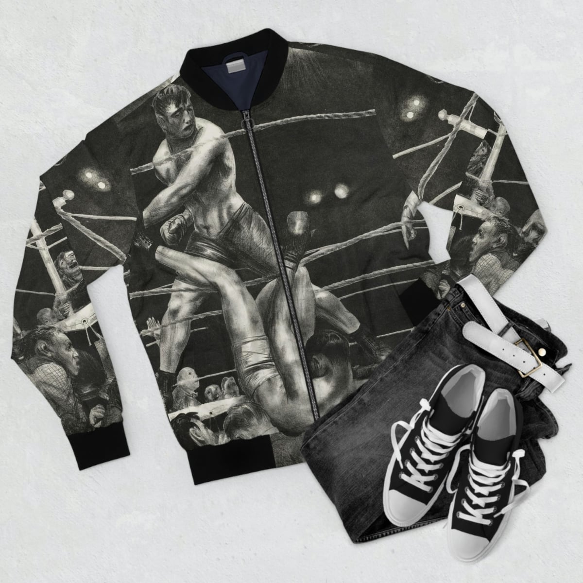 Dempsey and Firpo George Bellows Boxing Art Bomber Jacket