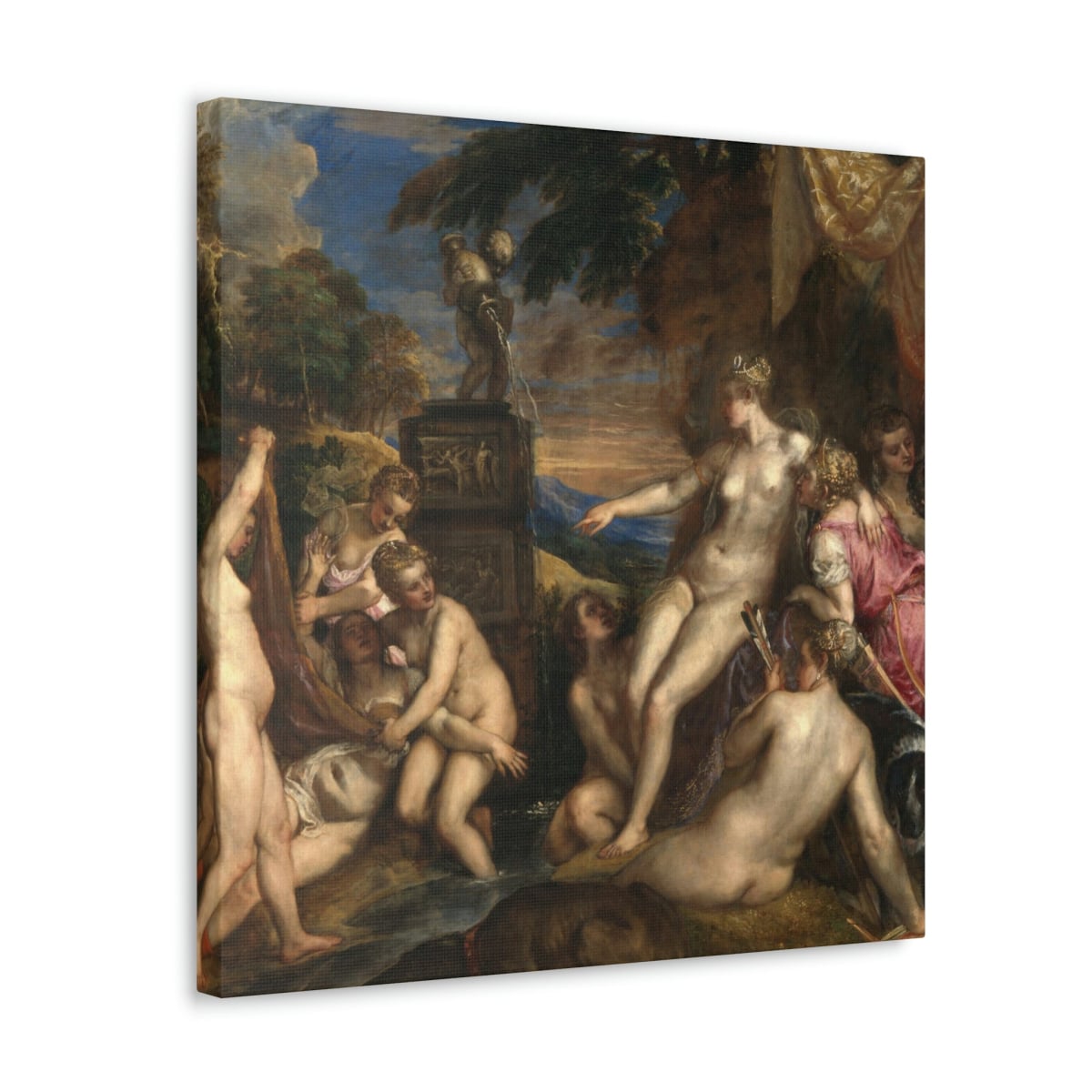Diana and Callisto by Titian Art Canvas Gallery Wraps