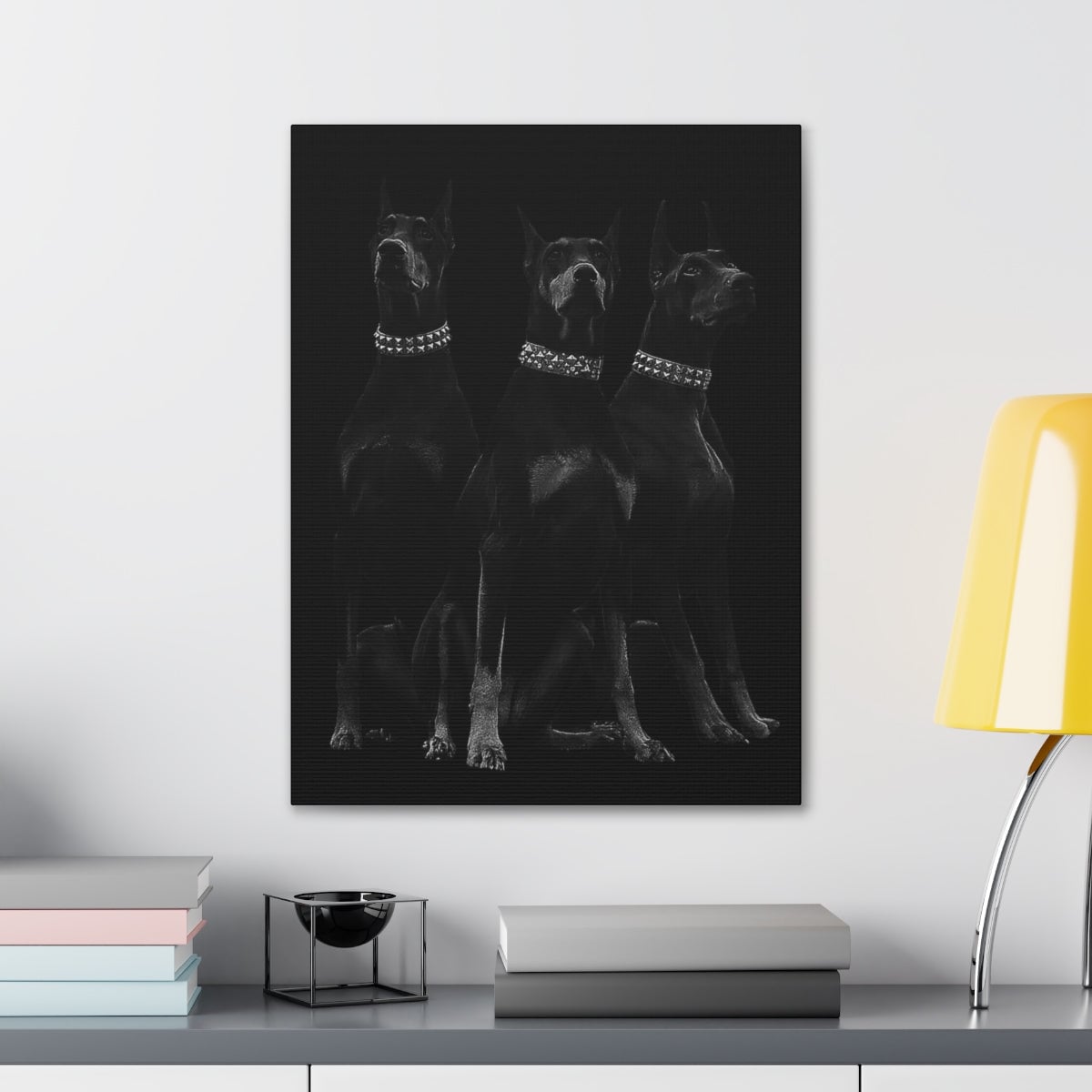 Dobermans Pinscher Gangster Dog Art Canvas Gallery Wraps