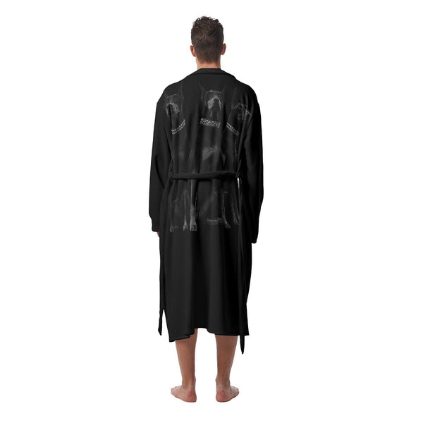 Dobermans Pinscher Gangster Dog Art Heavy Fleece Robe