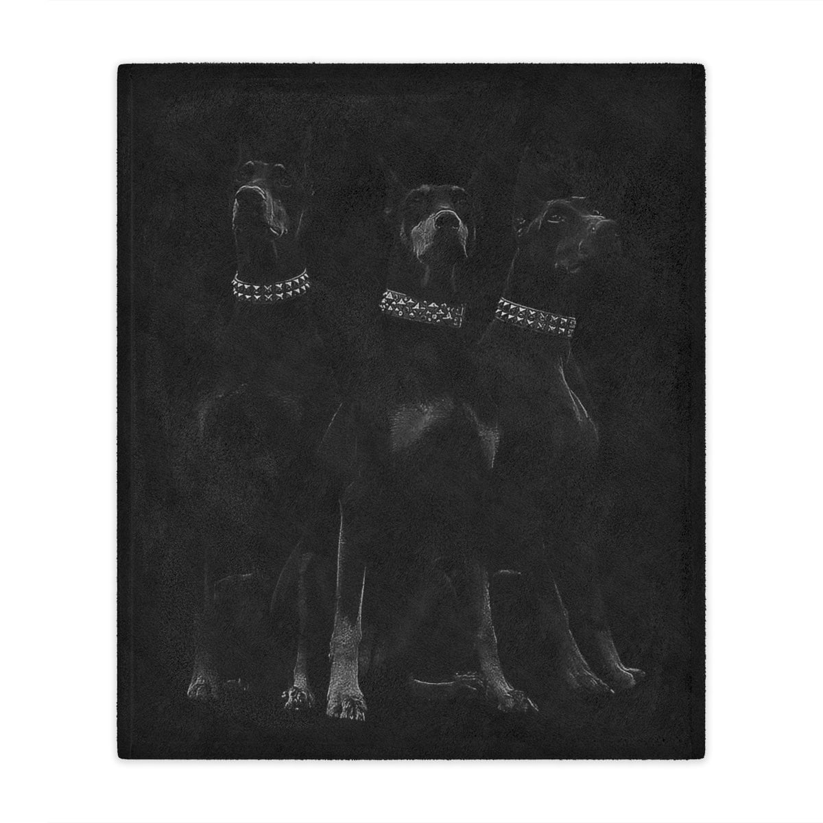 Dobermans Pinscher Gangster Dog Art Blanket - Canine Elegance in Minky