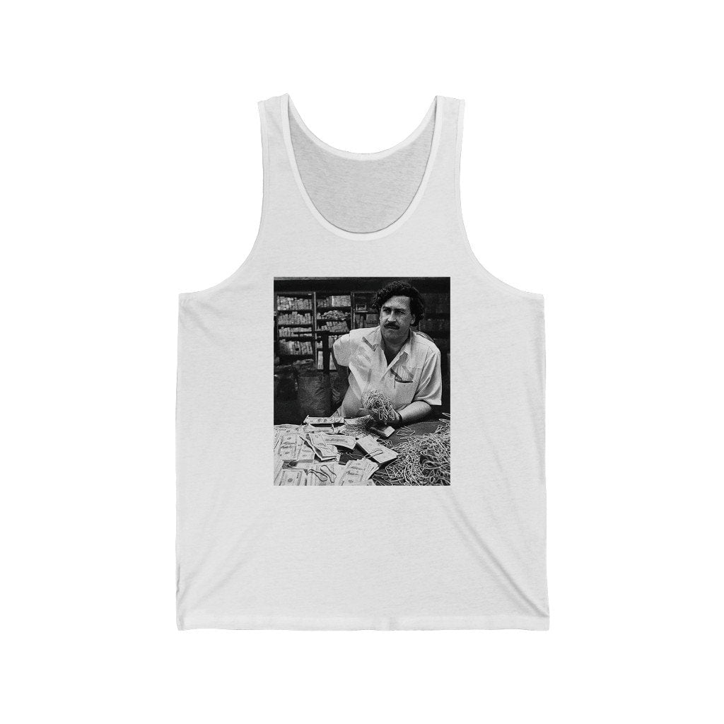 Don Pablo Escobar and his Money on the table Tank Top