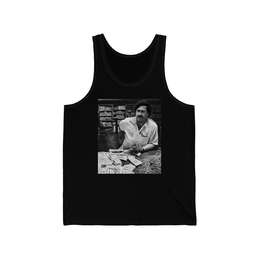 Don Pablo Escobar and his Money on the table Tank Top