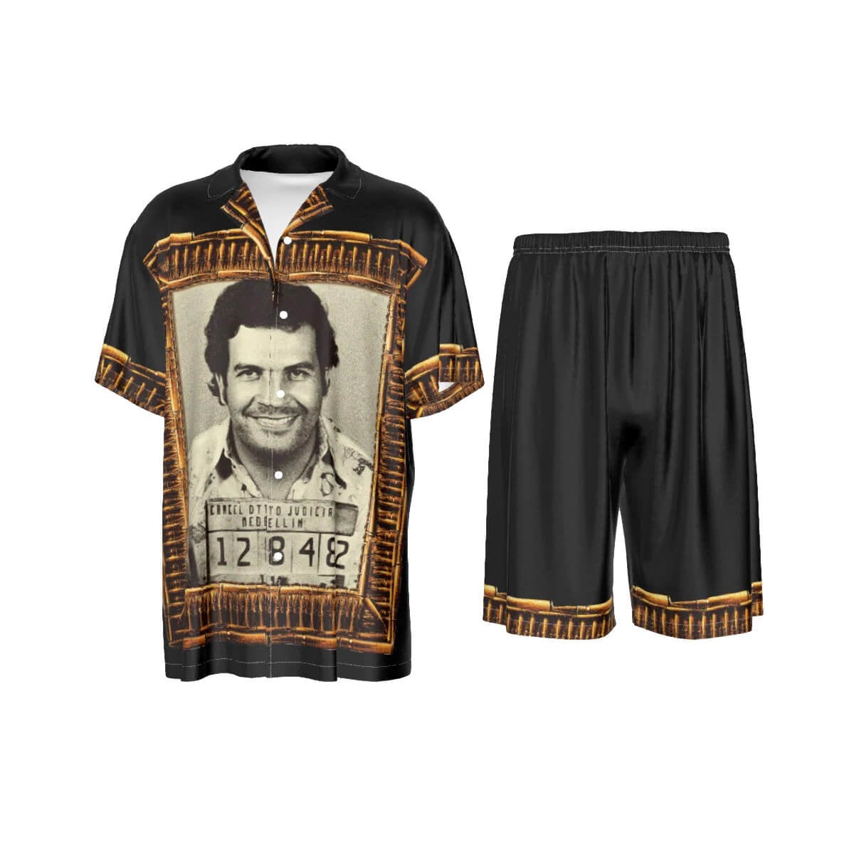 Don Pablo Escobar Gaviria El Patron Silk Shirt Suit Set