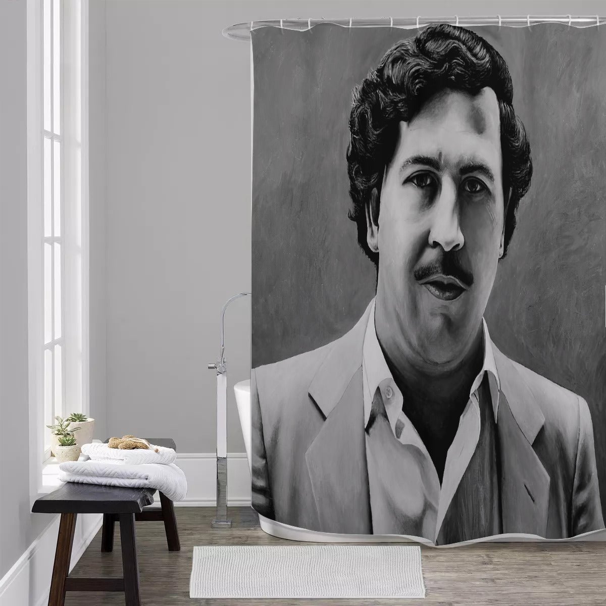 Don Pablo Escobar Painting Colombian Gentleman Shower Curtains