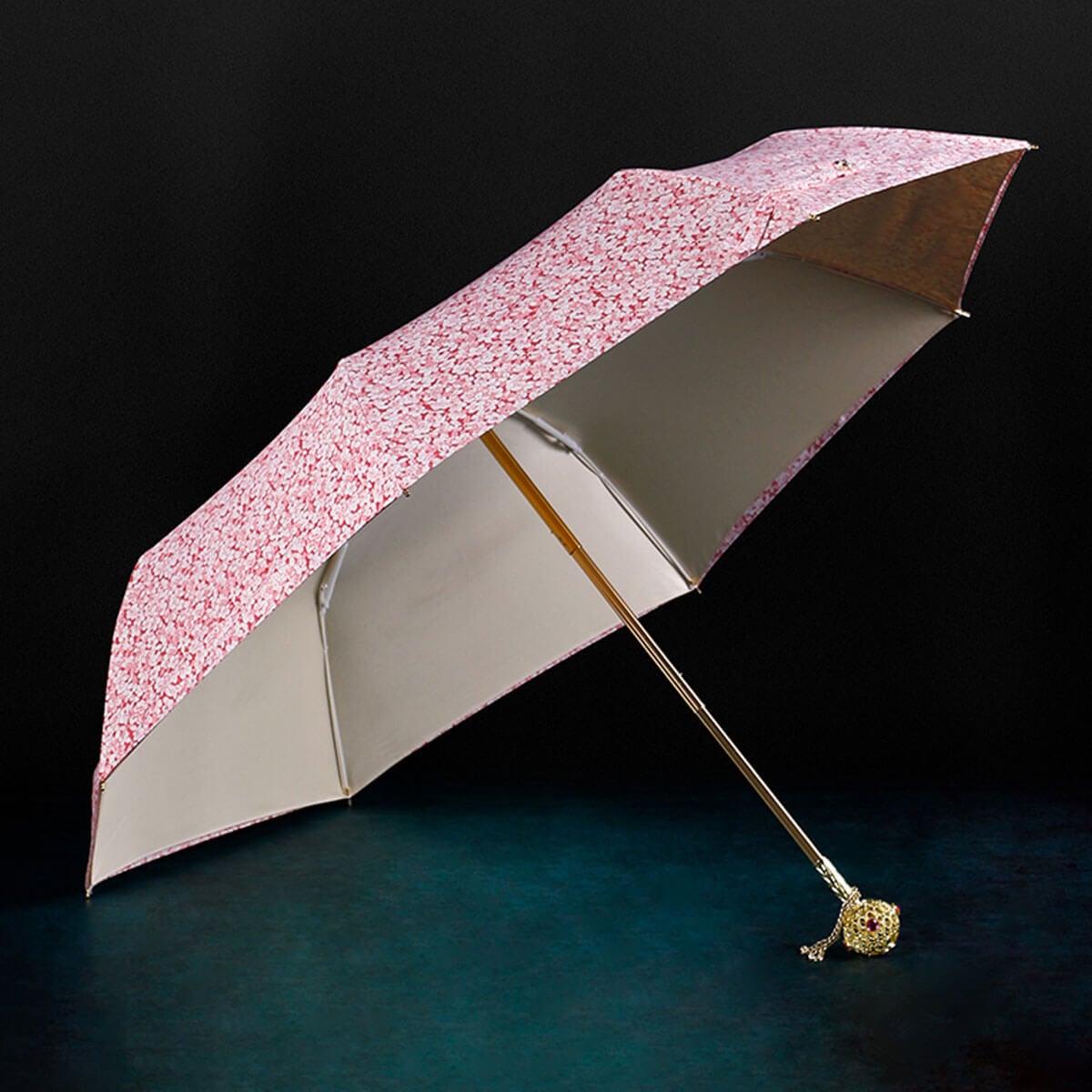 Double Layer UV Protection Luxury Gold Handle Umbrella