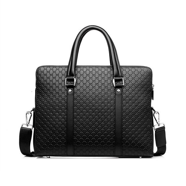 Double Layers Premium Leather Casual Business Briefcase