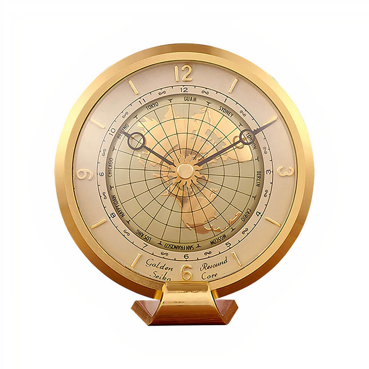Earth European Luxury Brass Vintage Table Clock