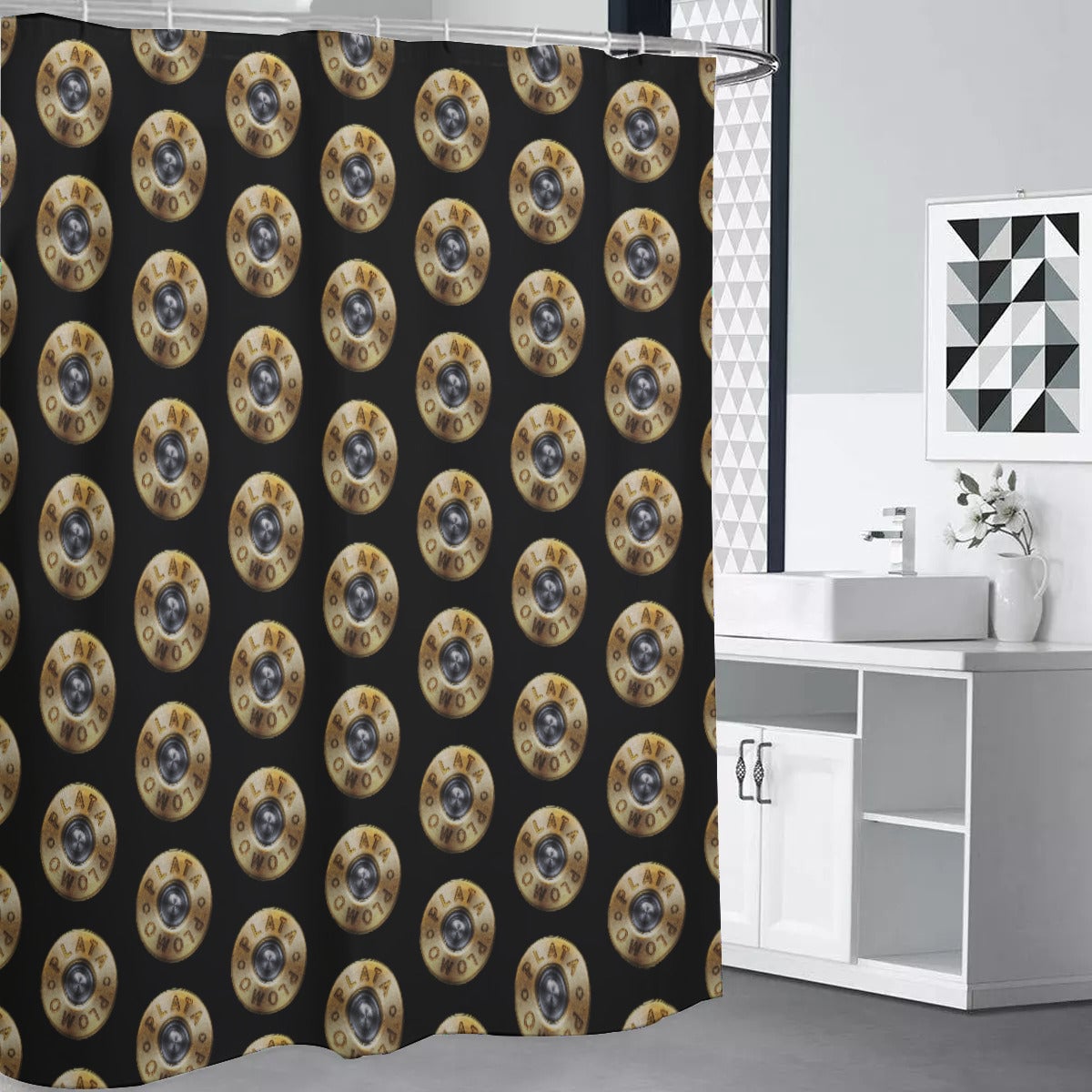 El Jefe Pablo Plata o Plomo Colombian Boss Shower Curtains