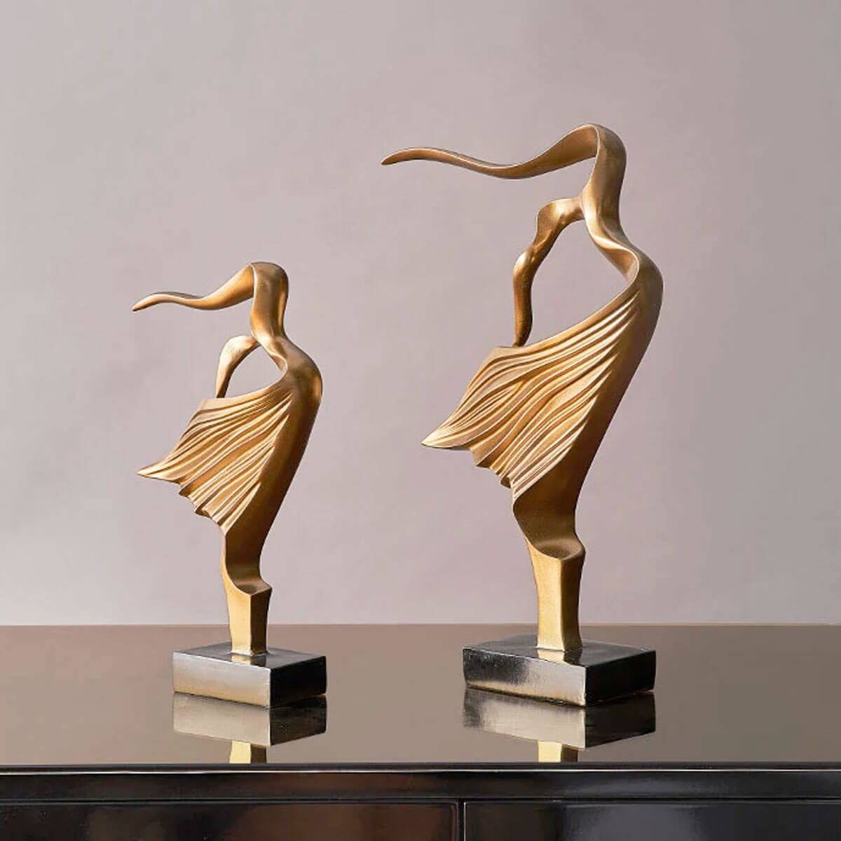 Elegant Figures Abstract Character Statue Sculpture Golden Art