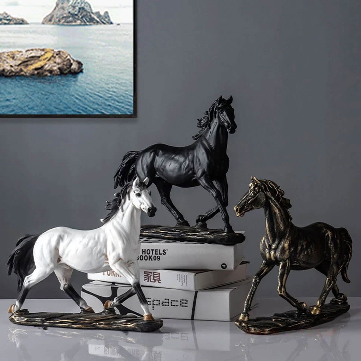 Sculpture de décoration animale de statue de cheval