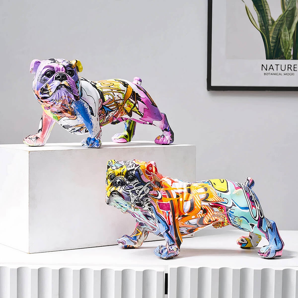 English Bulldog Puppy Statue Creative Dog Sculpture