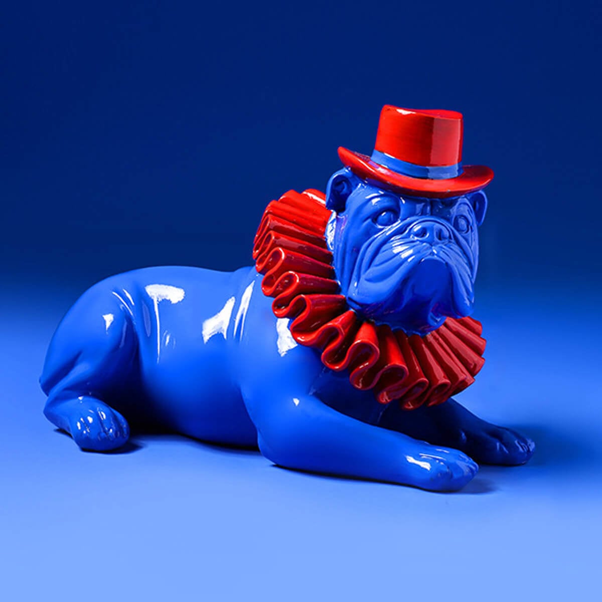 English Bulldog Statue Colorful Art Resin British Dog Sculpture