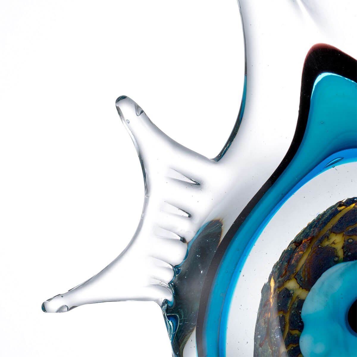 Exquisite Blue Stripe Tropical Fish Hand-blown Glass Sculpture