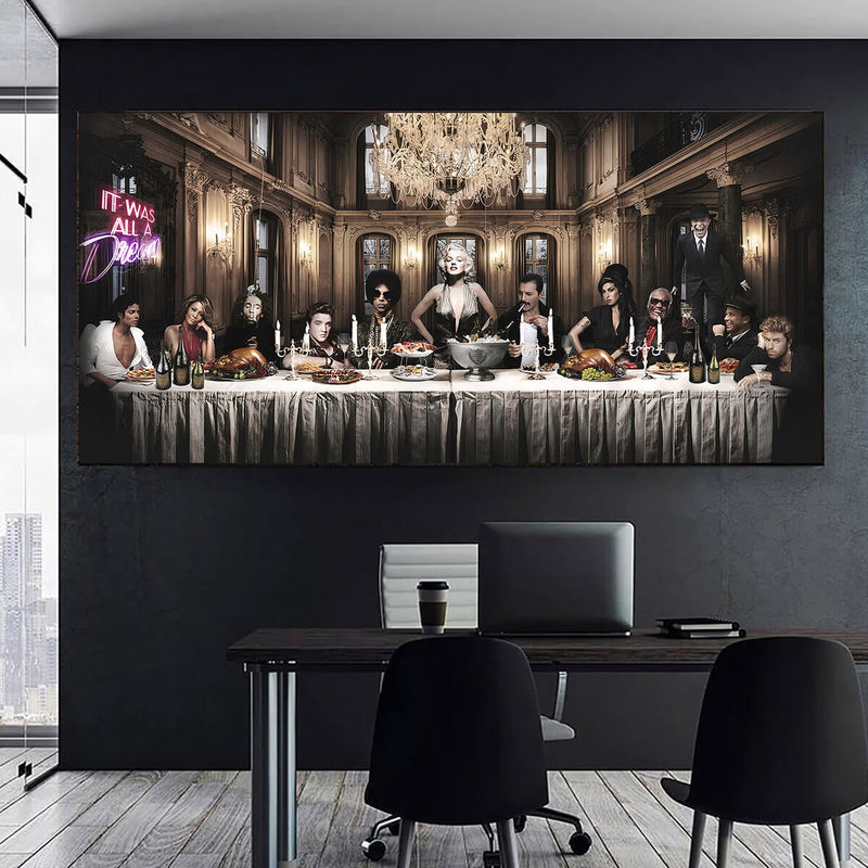 Famous Celebrities The Last Supper Canvas Print Wall Art