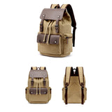 Fashion Canvas Leather Cover Large Capacity Backpack