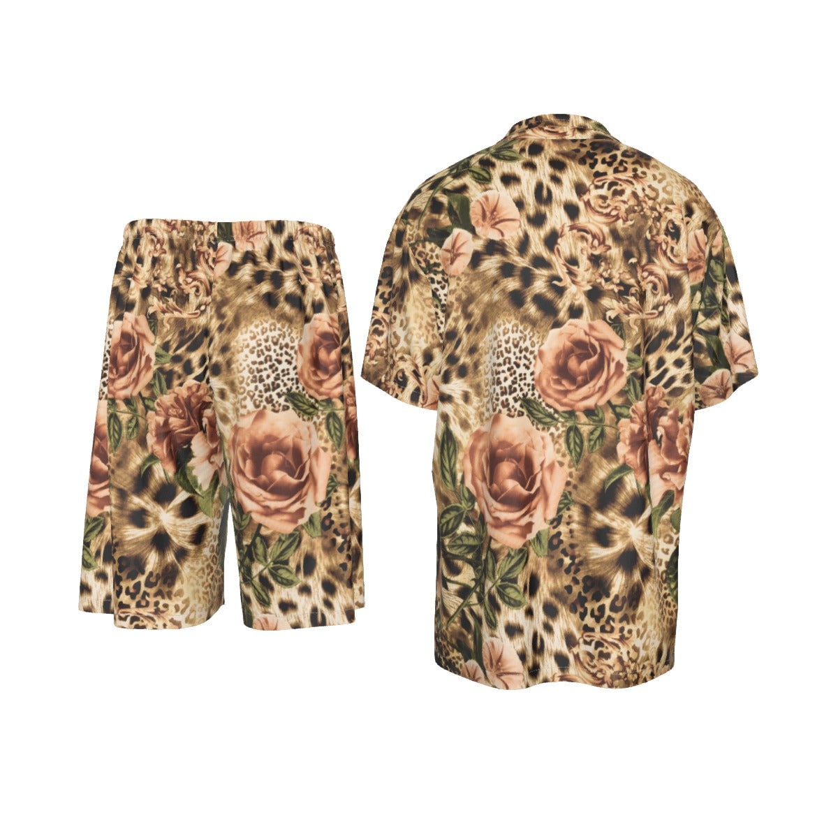 Fashion Luxury Style Holiday Beach D Silk Shirt Suit Set
