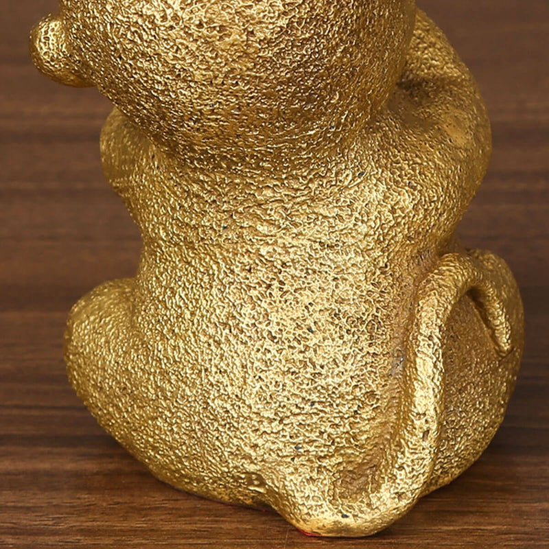 Four Golden Wise Monkey Ornaments Set Of Four Sculpture Art