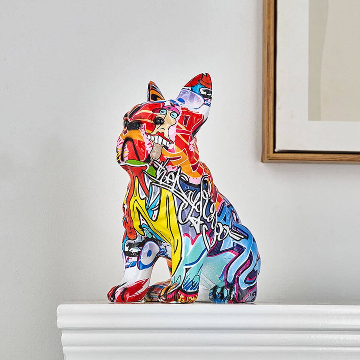 Frenchie Bulldog Colorful Art Modern Sculpture