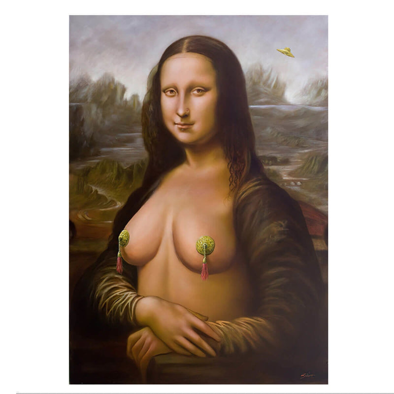 Funny Mona Lisa Masterpiece Iconic Art Painting Canvas Print
