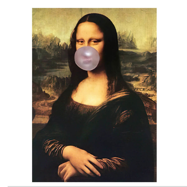 Funny Mona Lisa Modern Iconic Painting Canvas Print Art