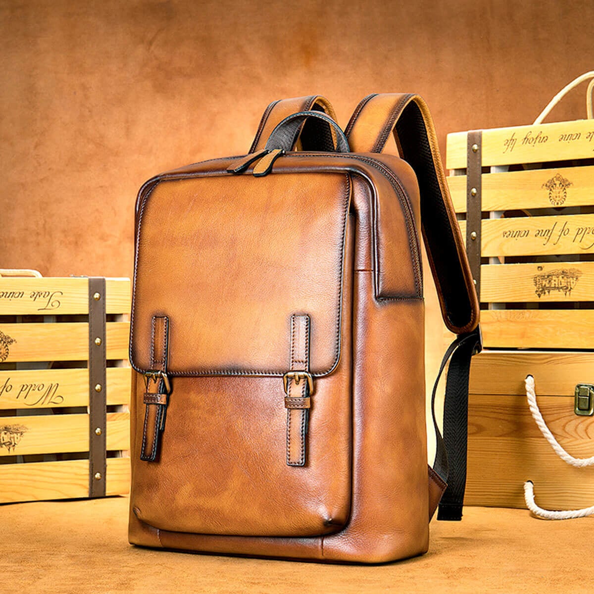 Genuine Leather High-Quality Cowhide Business Backpack