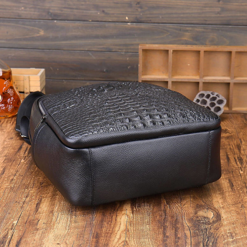 Genuine Leather Luxury Alligator Natural Leather Backpack