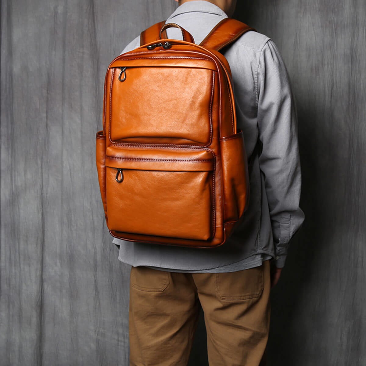 Genuine Leather Top Layer Cowhide Casual Luxury Backpack