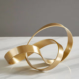 Geometric Ring Ornaments Golden Iron Sculpture