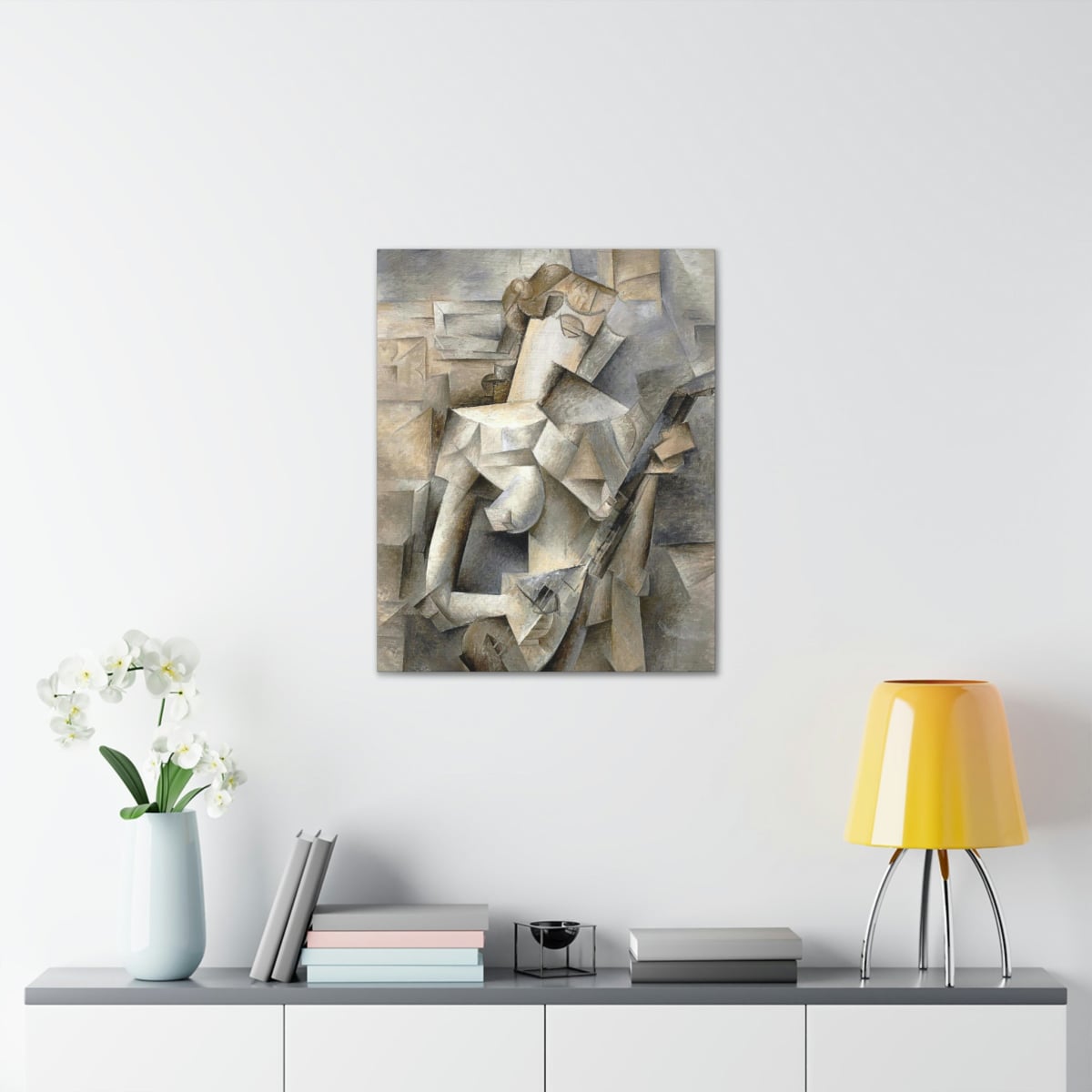 Girl with a Mandolin by Pablo Picasso Art Canvas Gallery Wraps