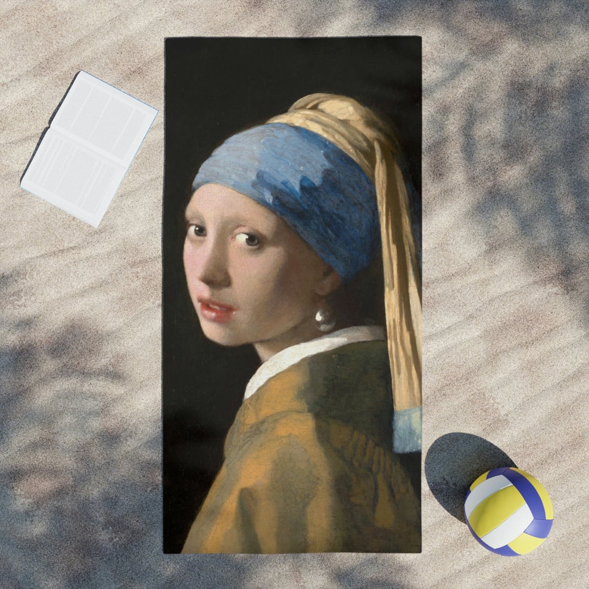 Girl with a Pearl Earring Johannes Vermeer Beach Towels