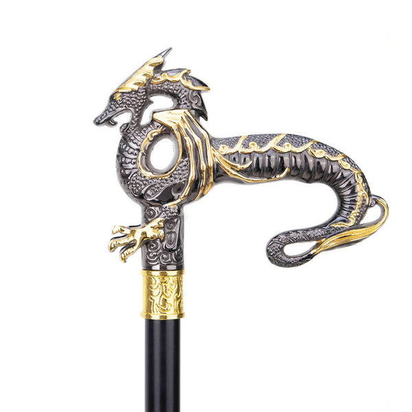 Gold Black Luxury Dragon Pimp Cane