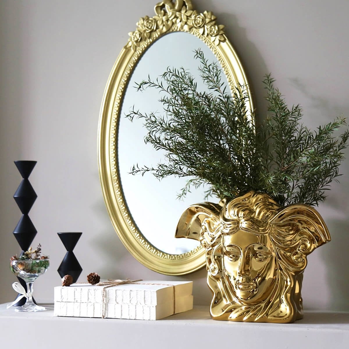 Gold Medusa Luxury Ceramic Vase