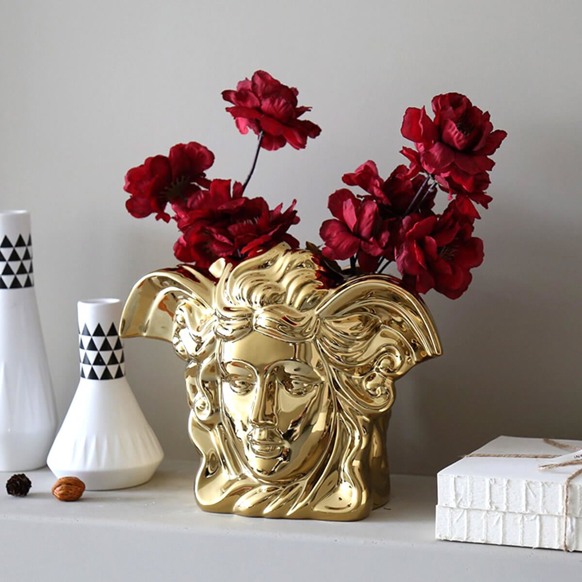 Gold Medusa Luxury Ceramic Vase