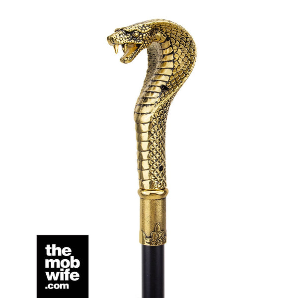 Golden Cobra Snake Handle Luxury Walking Cane