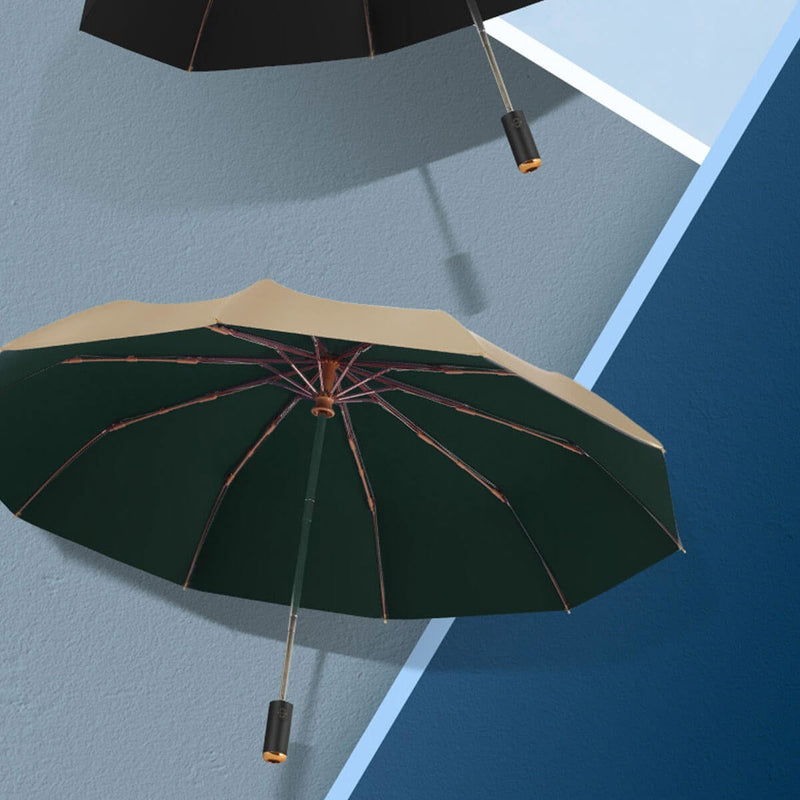 Golden Fully Automatic Windproof Folding Umbrella