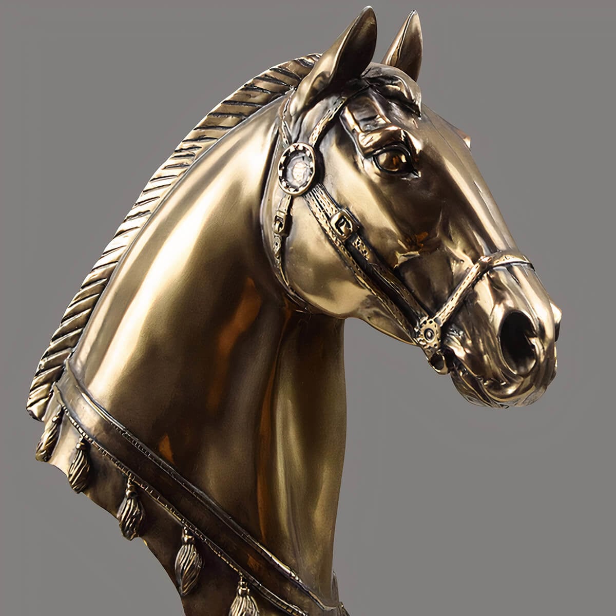 Golden Horse Portrait Art Statue Resin Home Decor Sculpture