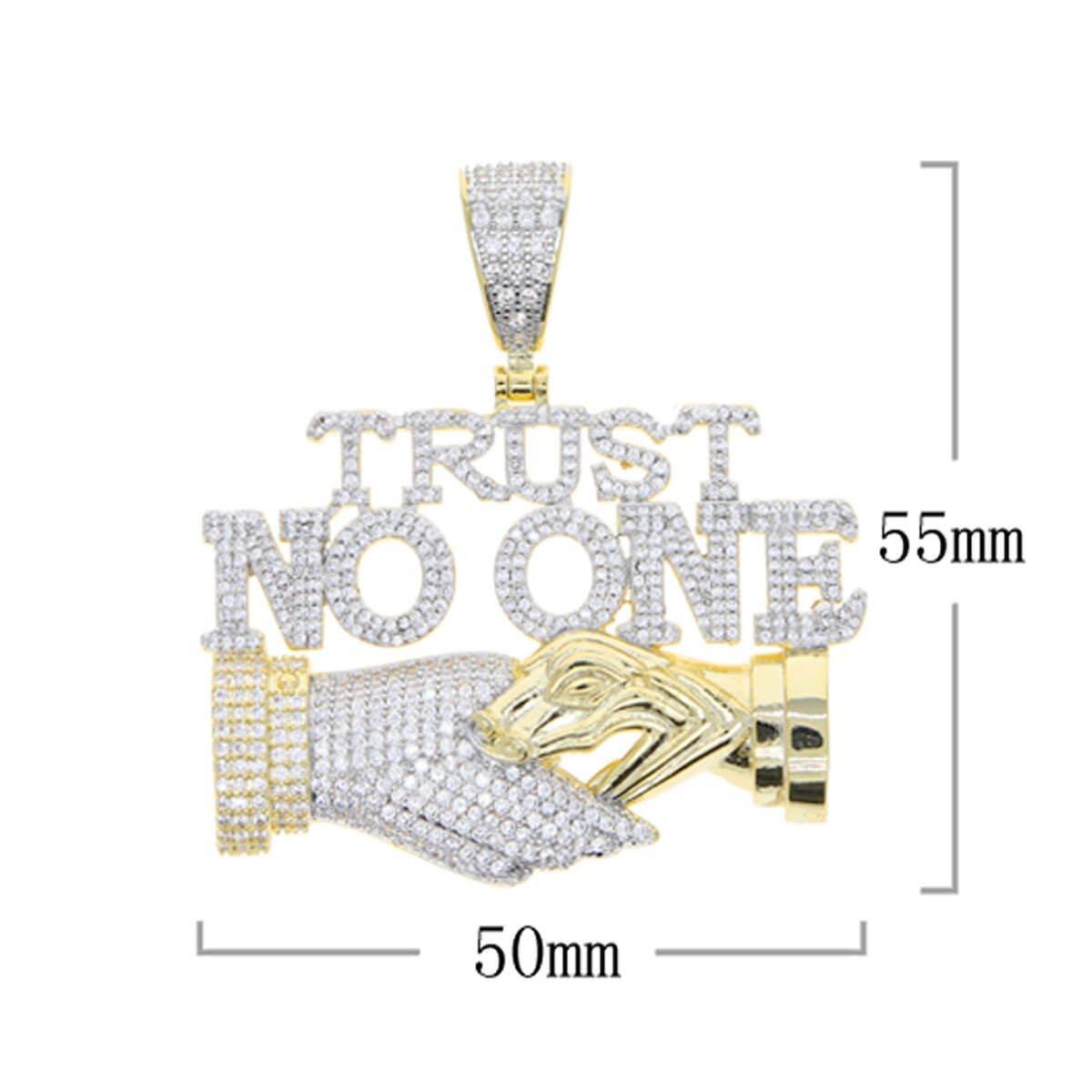 Golden Letter Trust no One Pendant Chain Necklace