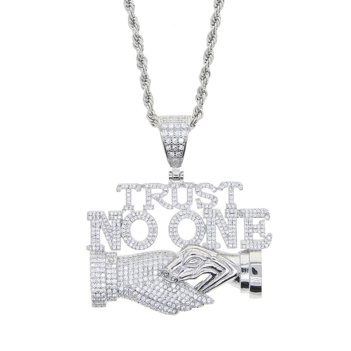 Golden Letter Trust no One Pendant Chain Necklace