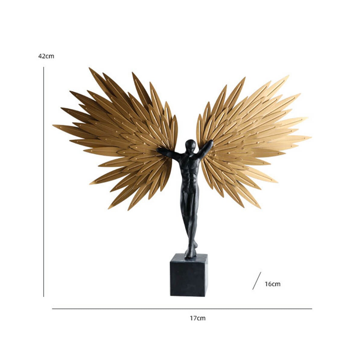Golden Wings Angel Figure Statue Metal Sculpture