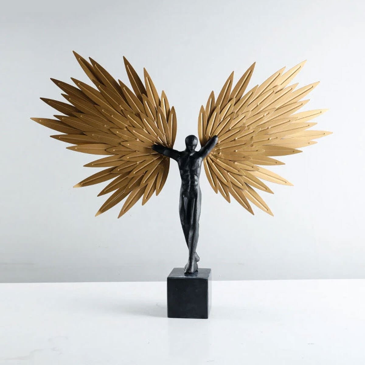 Golden Wings Angel Figure Statue Metal Sculpture