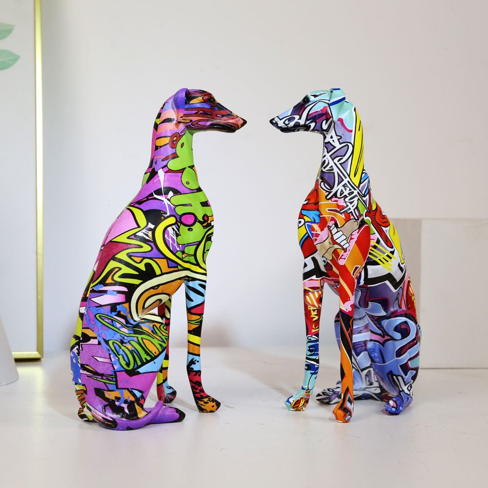 Greyhound Statue Graffiti Art Dog Sculpture