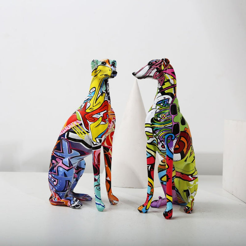 Greyhound Statue Graffiti Art Dog Sculpture