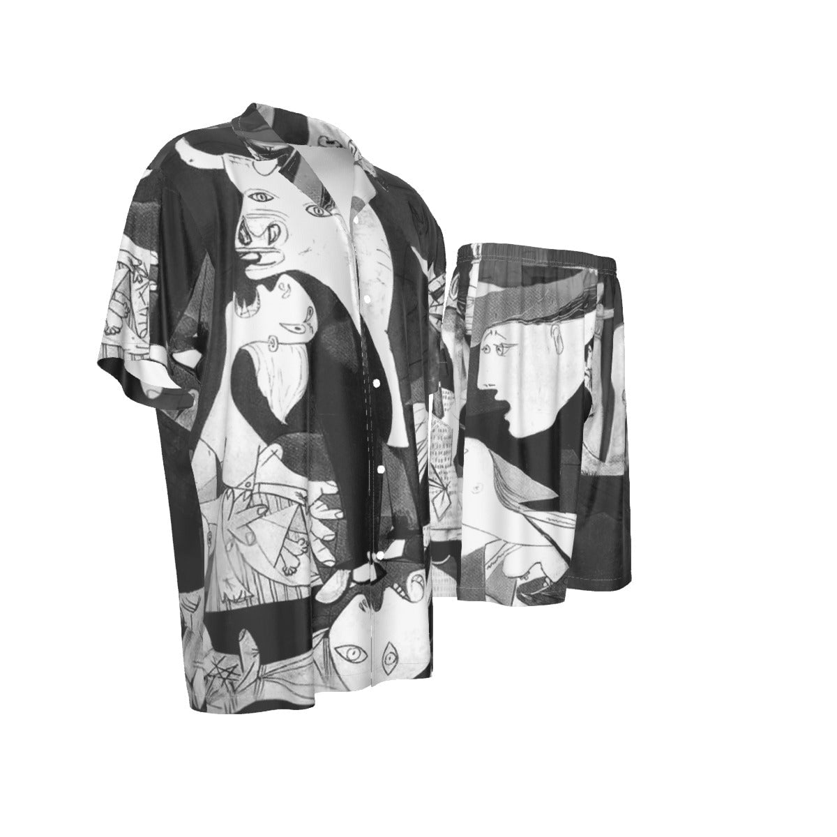 Guernica by Pablo Picasso Art Silk Shirt Suit Set