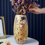 Gustav Klimt Kiss Painting Luxury Ceramic Vase