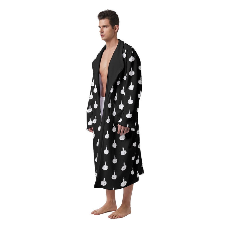 Have a nice day Kiss My Middle Finger Heavy Fleece Robe