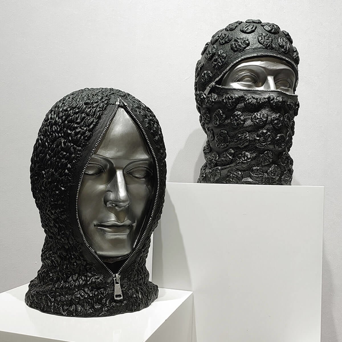 Head Sculpture Headform Zipper Abstract Portrait Figurines
