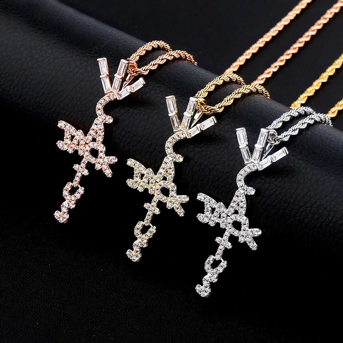 Hip Hop Ice Crystal Cubic Zirconia Pendant Chain Necklace