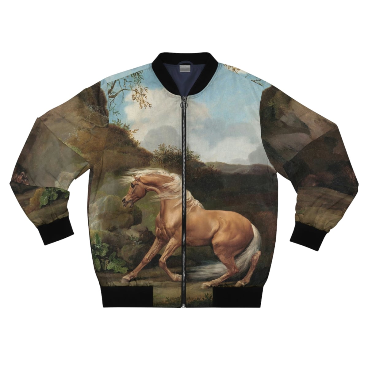 Horse Frightened by a Lion George Stubbs Art Bomber Jacket
